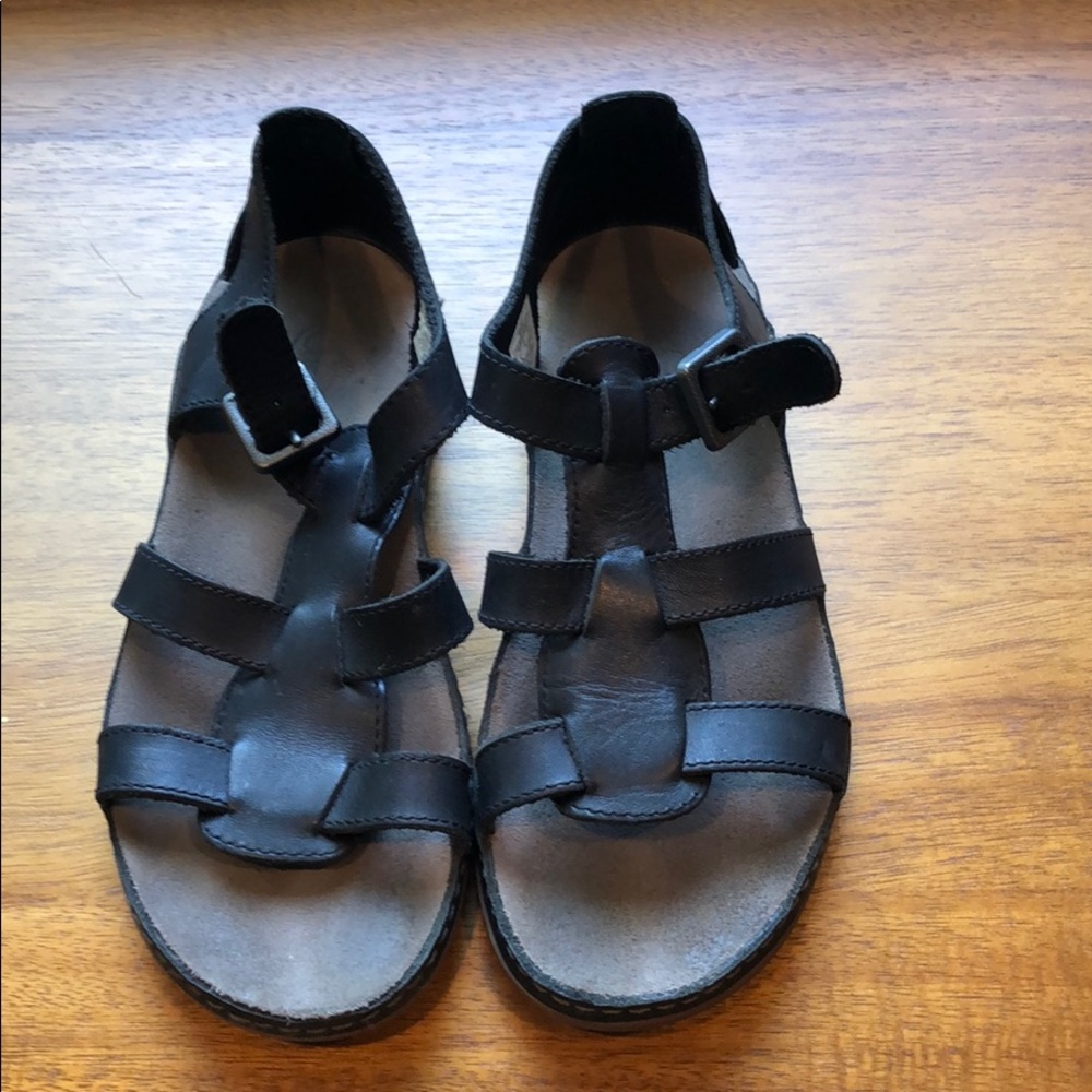 Black leather dress chaco’s